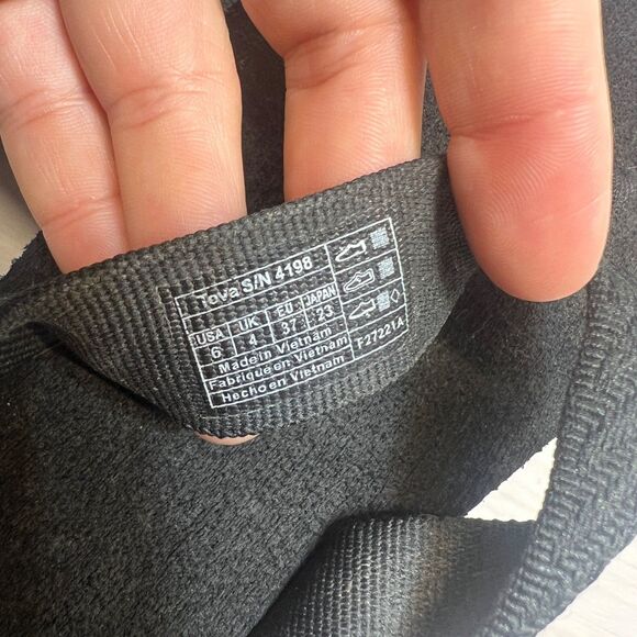 WOMENS SIZE 6 BLACK TEVA MUSH II FLIP FLOPS SANDALS 4198 - Picture 8 of 10